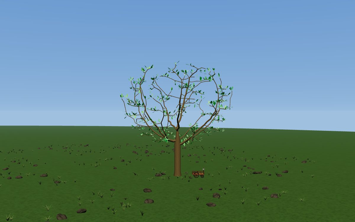 Adventures of Huckleberry Finn as a tree: a smaller horse chestnut beside Moby Dick's