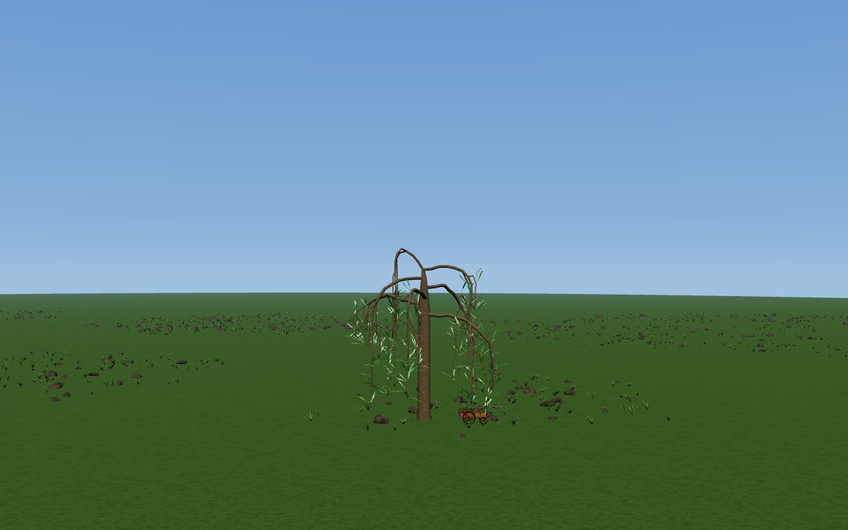 Hamlet as a tree: a small weeping willow with drooping limbs