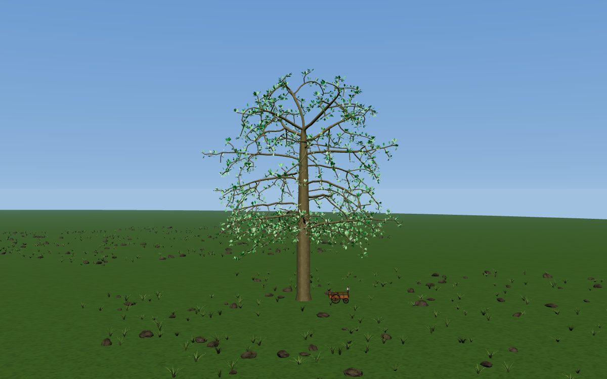 War and Peace as a tree: a tall silver birch with a dense, full crown